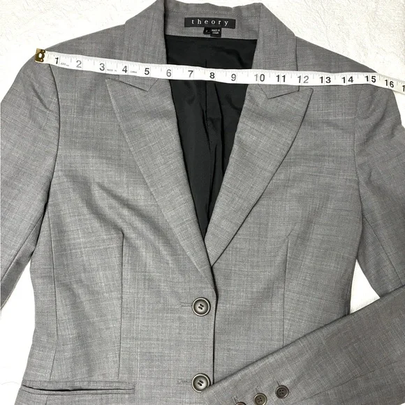Theory Nichelle Broadway Wool Blend Blazer Jacket Coat Size 0 - Picture 6 of 15